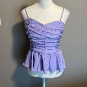 Sketchbook - Lavendar Tank Top with Ruffle - NWT
